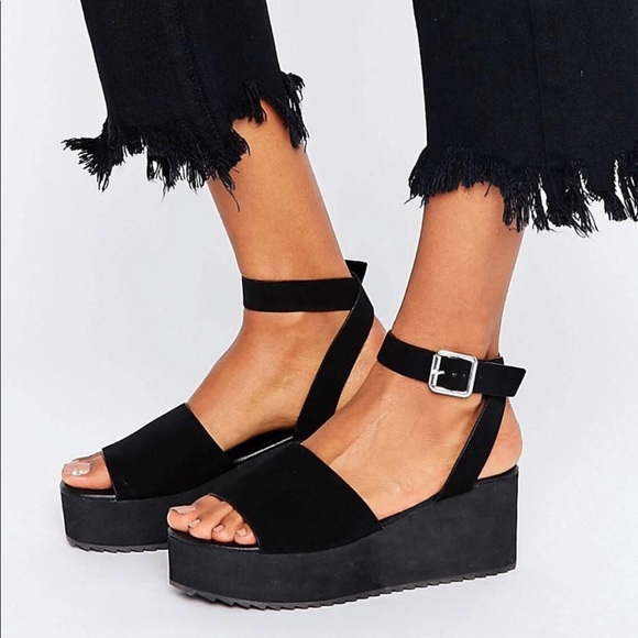 asos black wedge sandals